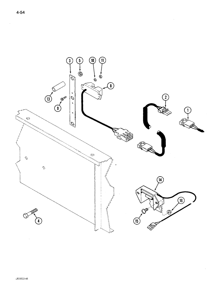 Схема запчастей Case IH 1680 - (4-054) - GRAIN TANK LEVEL SENSOR (06) - ELECTRICAL