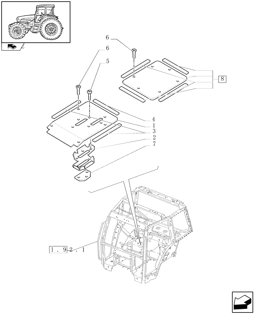 Схема запчастей Case IH FARMALL 105U - (1.92.8) - LEVER PROTECTION COVER - W/CAB (10) - OPERATORS PLATFORM/CAB