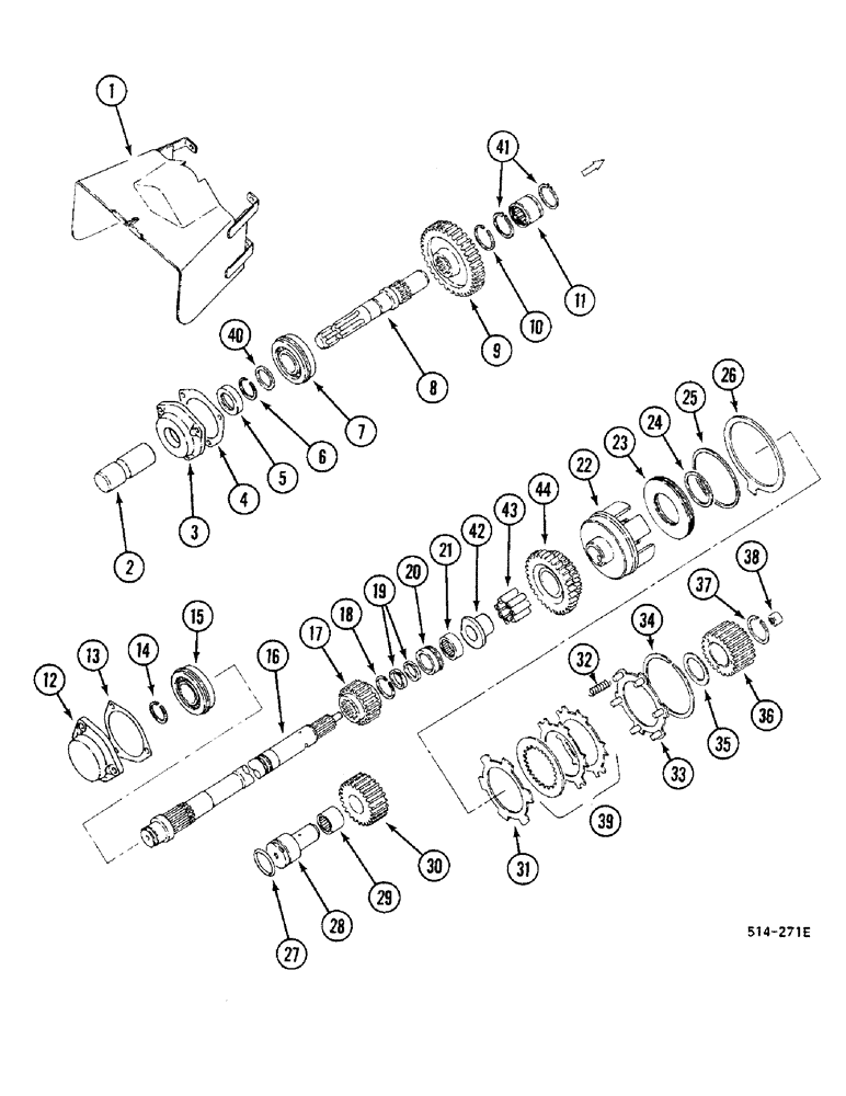 Схема запчастей Case IH 685 - (6-396) - INDEPENDENT POWER TAKE OFF - SINGLE SPEED, UPPER OUTPUT SHAFT (06) - POWER TRAIN