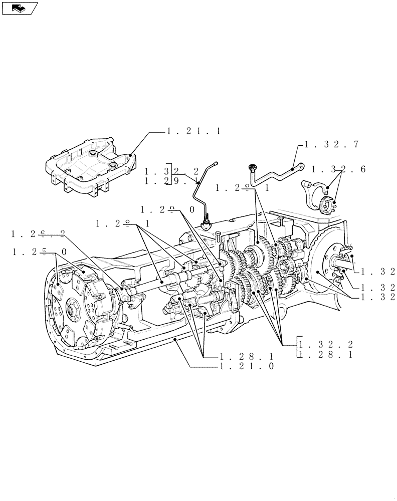Схема запчастей Case IH FARMALL 95 - (SEC. 03) - TRANSMISSION (00) - GENERAL
