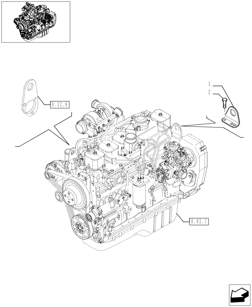 Схема запчастей Case IH F4GE9684D J600 - (0.45.0[01]) - HOOKS - ENGINE (504035165) 