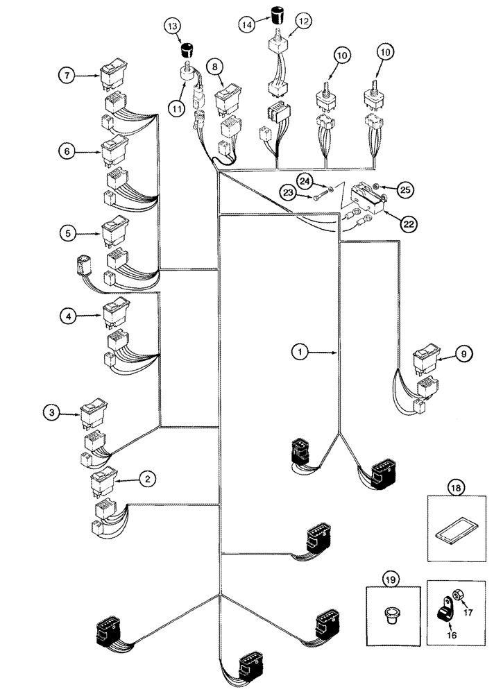 Схема запчастей Case IH 2555 - (04-03) - HARNESS - CONSOLE (06) - ELECTRICAL SYSTEMS