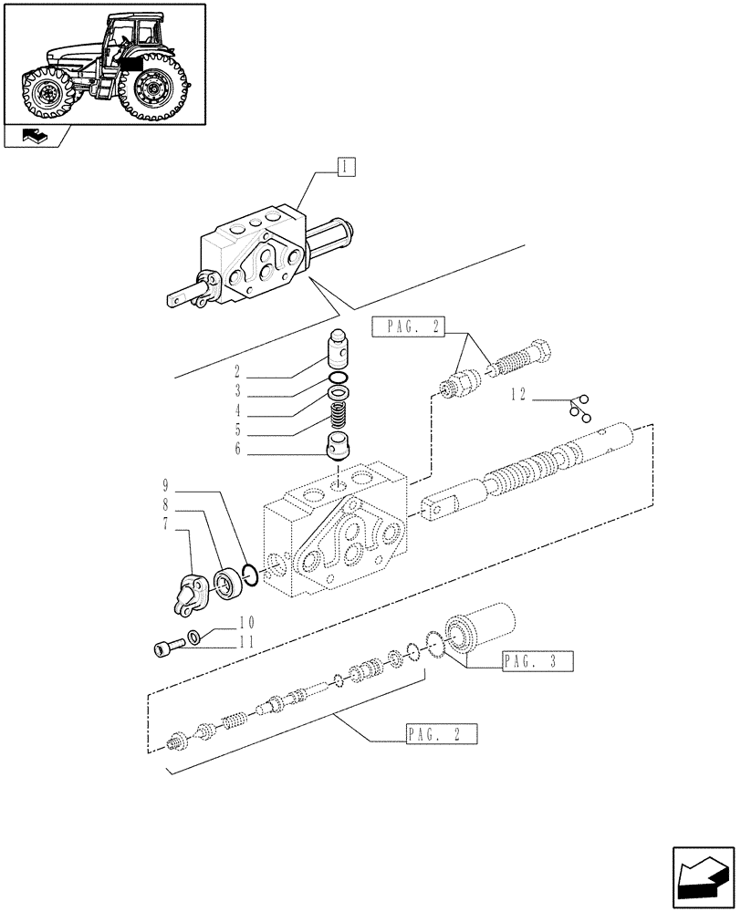 Схема запчастей Case IH FARMALL 105U - (1.82.7/02A[01]) - DOUBLE - ACTING EXTERNAL CONTROL VALVE WITH FLOAT AND AUTOMATIC CUTOUT - BREAKDOWN (07) - HYDRAULIC SYSTEM