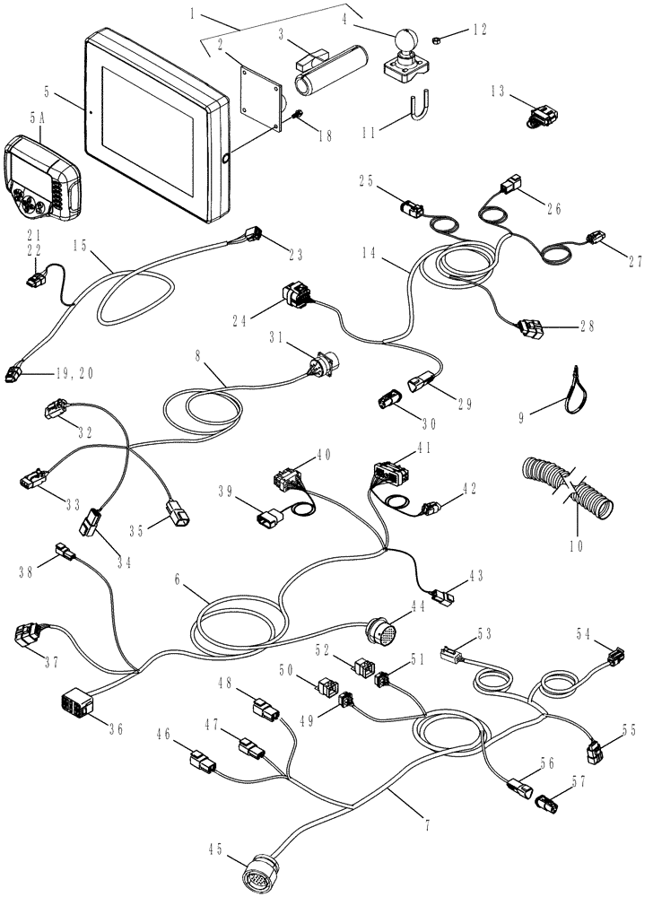 Схема запчастей Case IH MX215 - (04-47) - ACCUGUIDE - HARNESS AND MONITOR - ASN Z7RZ01521 (04) - ELECTRICAL SYSTEMS