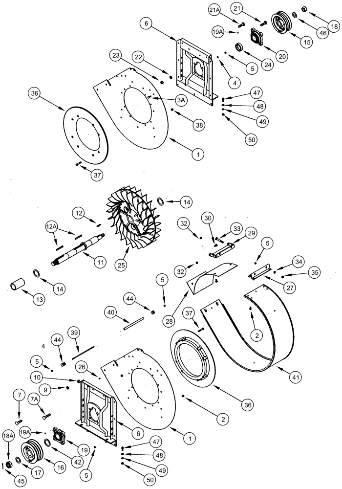 Схема запчастей Case IH 420 TIER 3 - (09C-10) - REAR FAN (15) - HANDLING SYSTEM