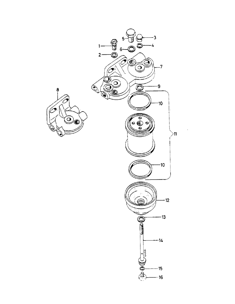 Схема запчастей Case IH 724 - (064) - FUEL FILTER (03) - FUEL SYSTEM