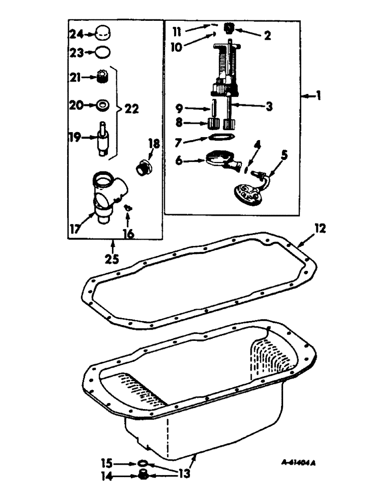 Схема запчастей Case IH 340 - (059) - LUBRICATION SYSTEM, CRANKCASE OIL PAN, AND LUBRICATING OIL PUMP, DIESEL ENGINE TRACTORS Lubrication System