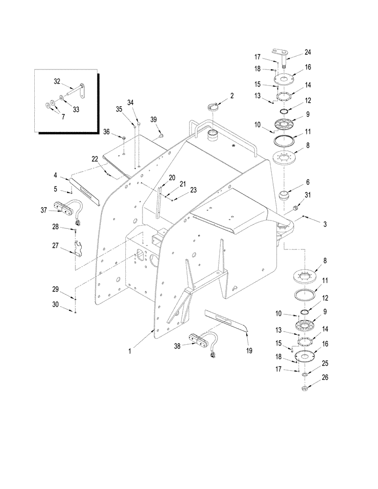 Схема запчастей Case IH STX280 - (09-37) - REAR FRAME (09) - CHASSIS