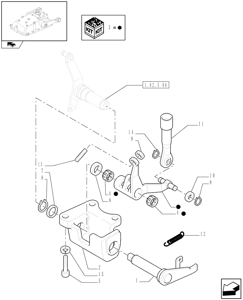 Схема запчастей Case IH FARMALL 105V - (1.82.5[05]) - HYDRAULIC LIFT OUTER AND INNER CONTROLS (07) - HYDRAULIC SYSTEM