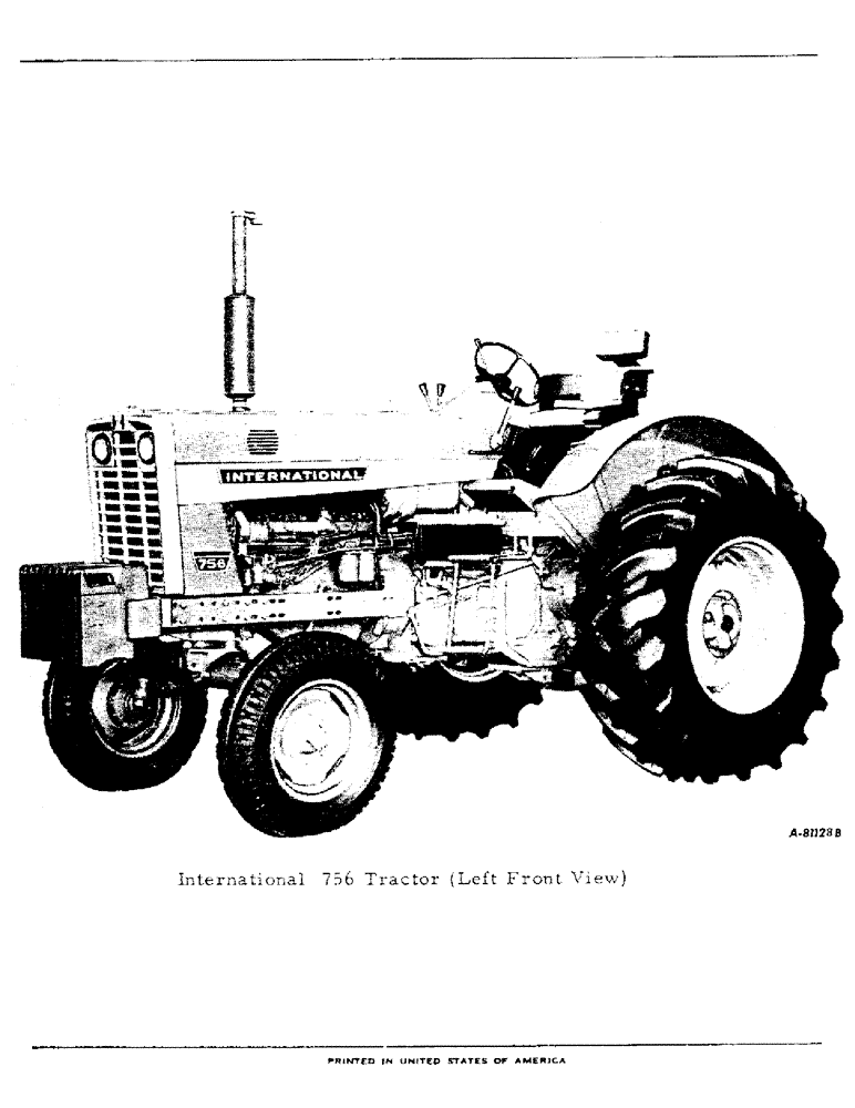 Схема запчастей Case IH 756 - (12) - INTRODUCTION - MODEL VIEW, 756 INTERNATIONAL TRACTOR (00) - GENERAL