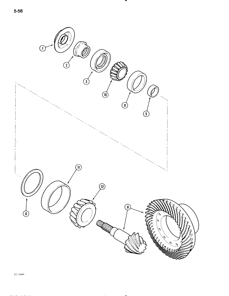 Схема запчастей Case IH 595 - (5-56) - MECHANICAL FRONT DRIVE ZF, DRIVE ASSEMBLY (05) - STEERING