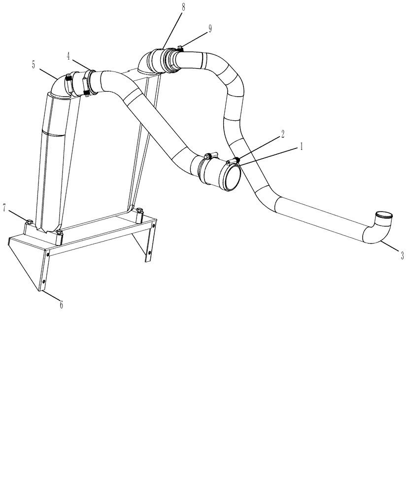 Схема запчастей Case IH P70 - (10.202.03) - CHARGE AIR COOLING SYSTEM (10) - ENGINE