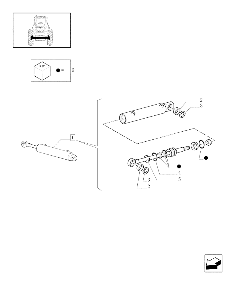 Схема запчастей Case IH JX100U - (1.41.0/ A) - FRONT AXLE - 2-WD - POWER STEERING CYLINDER - PARTS (04) - FRONT AXLE & STEERING