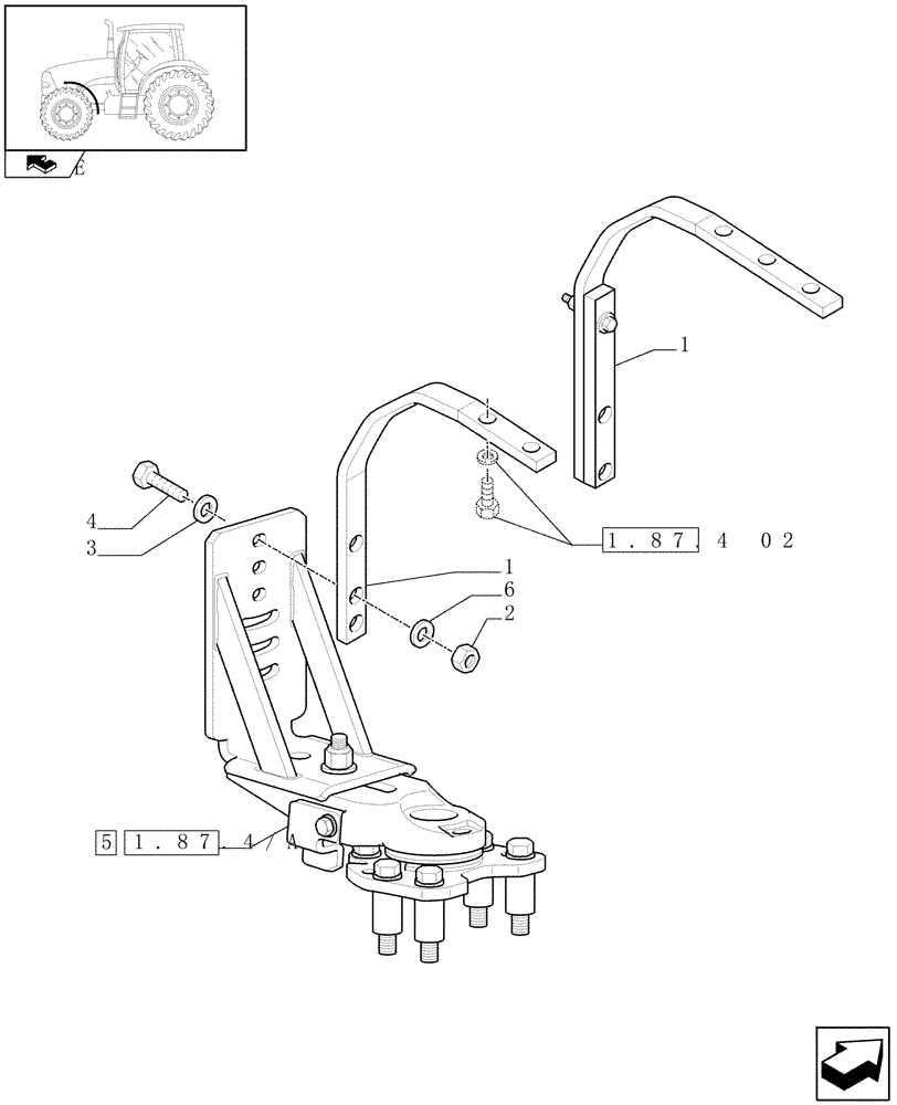 Схема запчастей Case IH PUMA 165 - (1.87.4[01]) - (VAR.497-575) DYNAMIC FRONT FENDERS - SUPPORT (08) - SHEET METAL