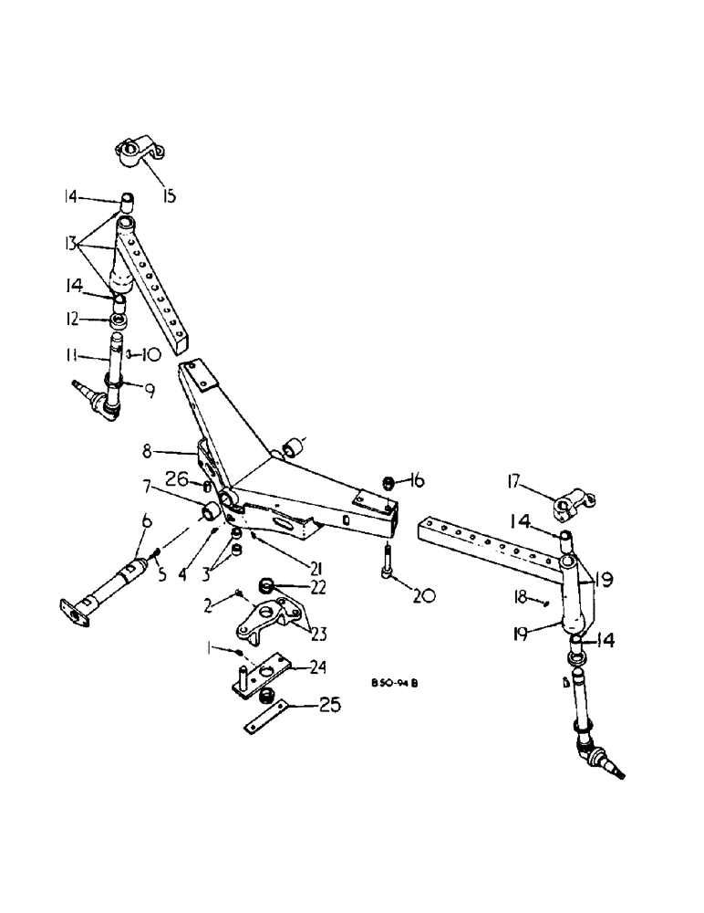 Схема запчастей Case IH 584 - (14-06) - ADJUSTABLE FRONT AXLE, SWEPT BACK, 48 TO 80 INCH TREAD Suspension