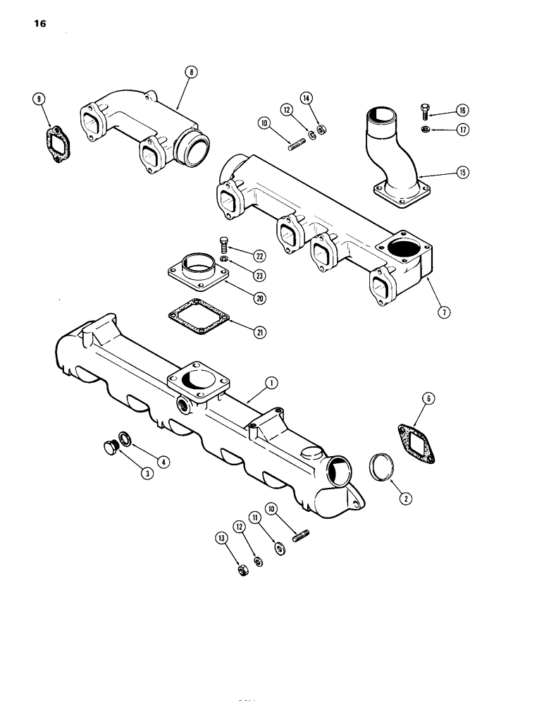 Схема запчастей Case IH 504D - (016) - MANIFOLDS, ENGINE LESS FUEL DEVICE, 504D NATURALLY ASPIRATED ENGINES (10) - ENGINE