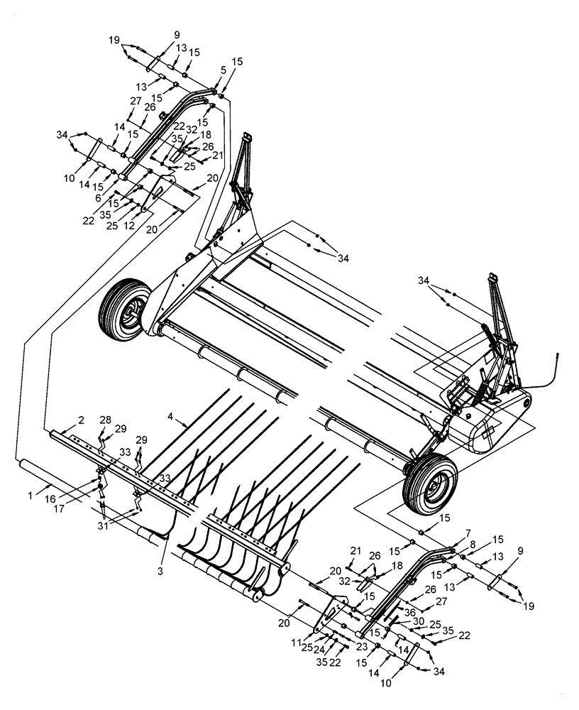 Схема запчастей Case IH 2016 - (60.220.07) - HOLDDOWN ASSY, SWATHMASTER (60) - PRODUCT FEEDING