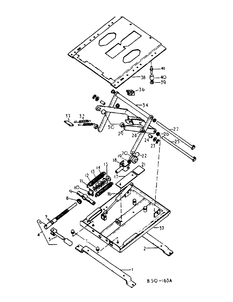 Схема запчастей Case IH 884 - (13-08) - SEAT, WITH BEFORE AND AFTER AND HEIGHT ADJUSTMENT, GRAMMER, SEAT SUSPENSION (05) - SUPERSTRUCTURE