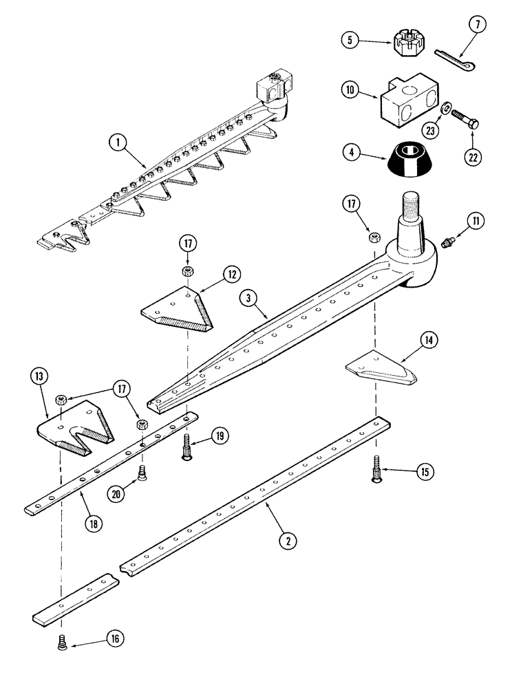 Схема запчастей Case IH 1020 - (09B-05) - KNIFE ASSEMBLY 3 INCH BOLTED COARSE SERRATIONS - BSN JJC0319299 (09) - CHASSIS/ATTACHMENTS