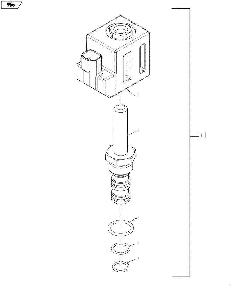 Схема запчастей Case IH QUADTRAC 600 - (35.962.01) - SOLENOID VALVE, DIFFERENTIAL LOCK (35) - HYDRAULIC SYSTEMS