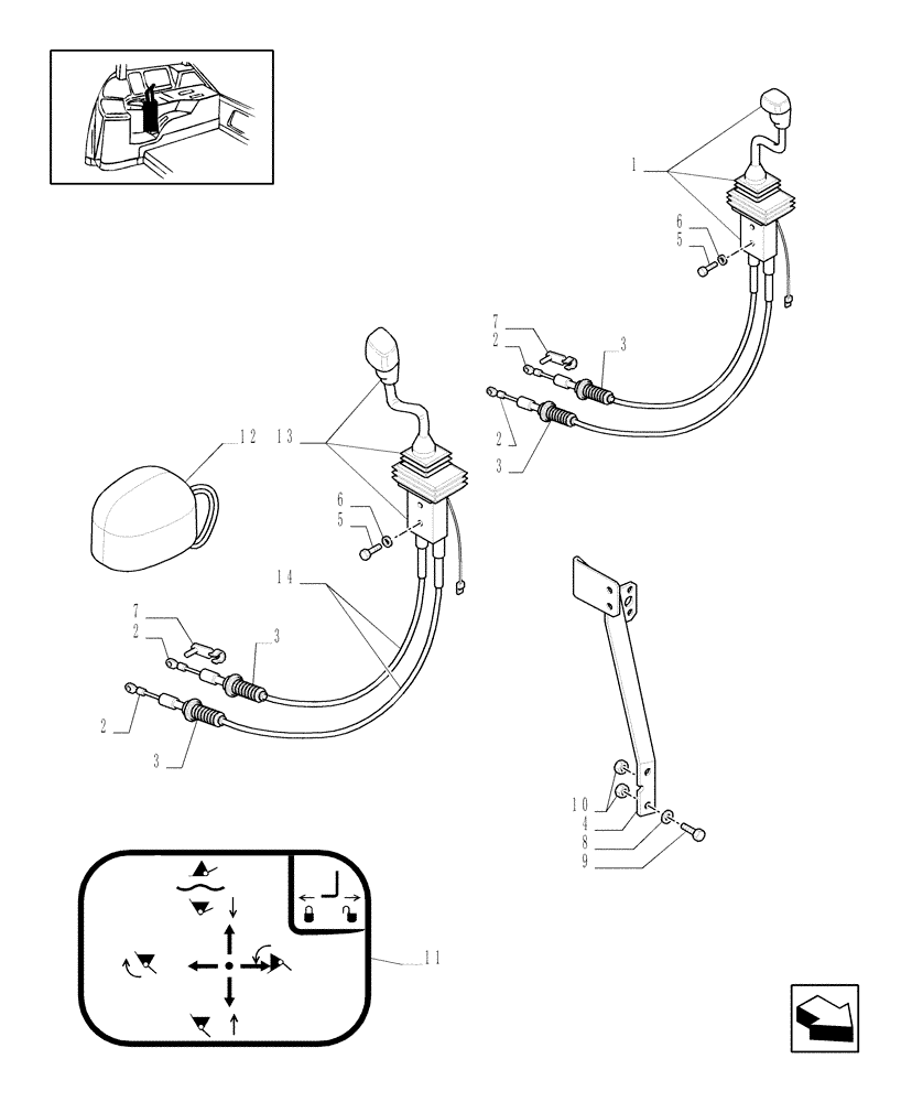 Схема запчастей Case IH MXM140 - (1.96.2/09) - (VAR.244) 3 CONTROL VALVES WITH JOYSTICK FOR LOADER FOR FRONT LIFT (10) - OPERATORS PLATFORM/CAB