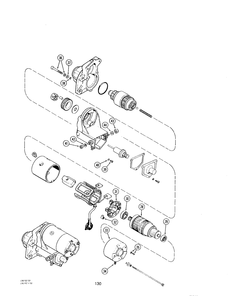 Схема запчастей Case IH 6590 - (128[02]) - STARTER ASSEMBLY, NIPPONDENSO, IF EQUIPPED 