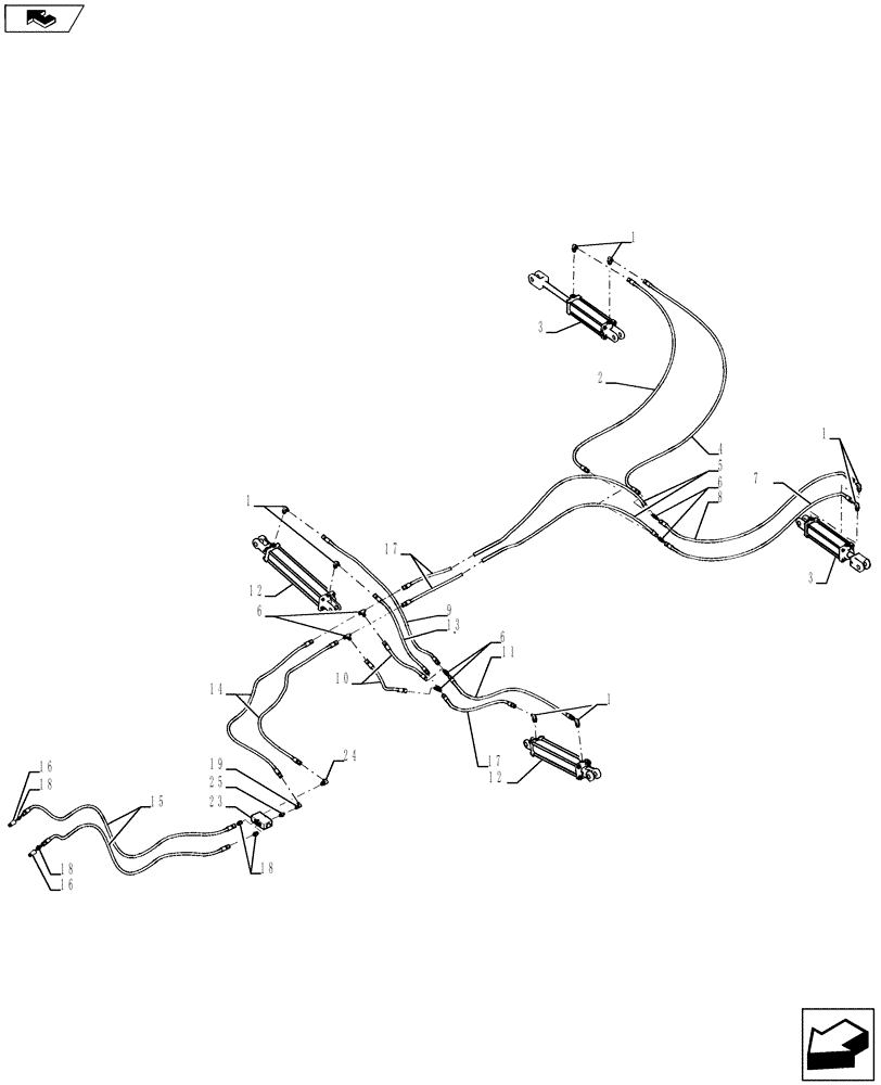 Схема запчастей Case IH 870 - (35.100.07[02]) - 9 SHANK REAR DISK LEVELER WITH FINISHER WING FOLD HYDRAULICS 2011 (35) - HYDRAULIC SYSTEMS