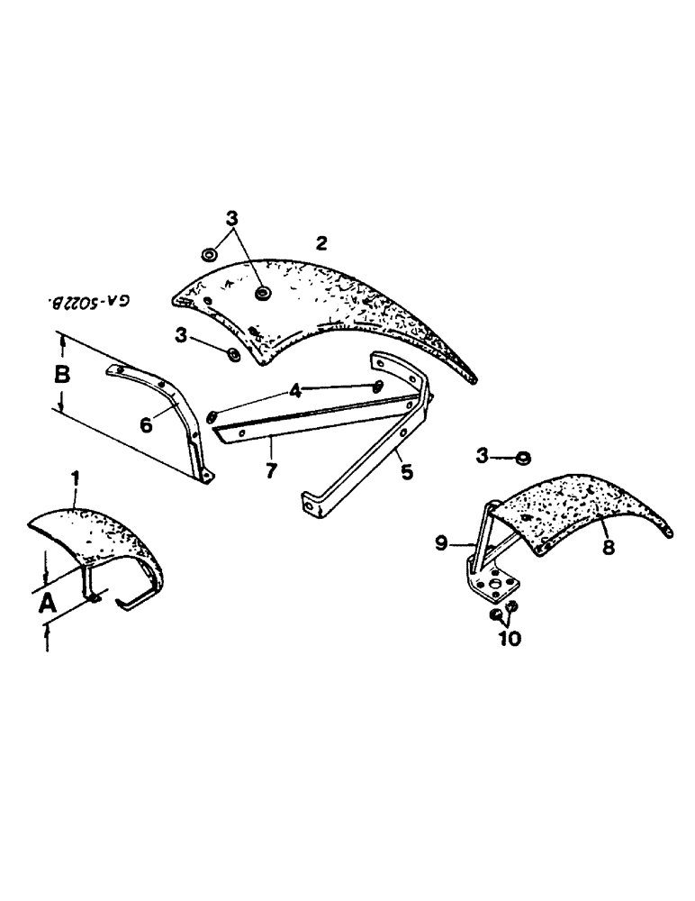 Схема запчастей Case IH 844 - (3D09) - FRONT SPLASH SHIELDS (05) - SUPERSTRUCTURE