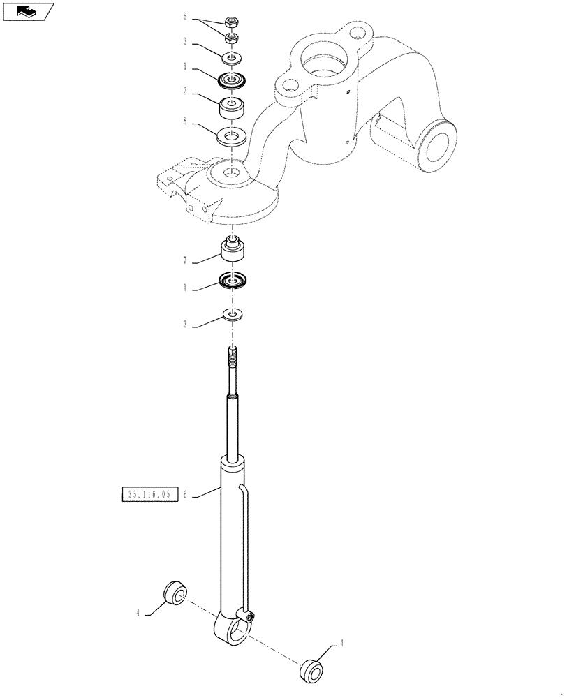 Схема запчастей Case IH 3230 - (48.110.02) - SUSPENSION, CYLINDER GROUP (48) - TRACKS & TRACK SUSPENSION