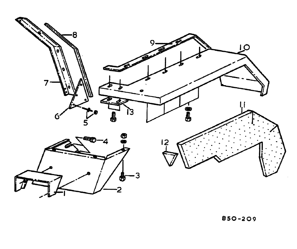 Схема запчастей Case IH 885 - (13-068) - FENDERS AND INSULATORS (05) - SUPERSTRUCTURE