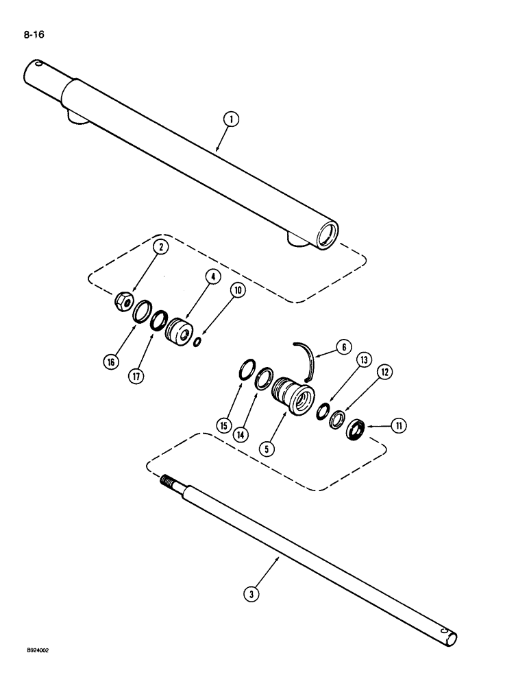 Схема запчастей Case IH 1010 - (8-16) - REEL FORE AND AFT CYLINDER (35) - HYDRAULIC SYSTEMS