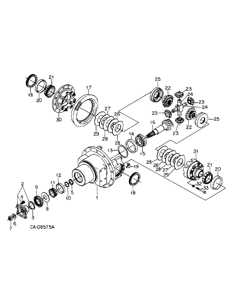 Схема запчастей Case IH 5288 - (07-58) - DRIVE TRAIN, DIFFERENTIAL CARRIER, ALL WHEEL DRIVE TRACTORS (04) - Drive Train