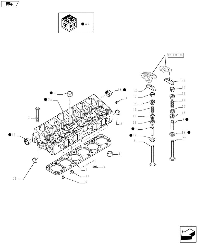 Схема запчастей Case IH F2CFE613A A016 - (10.101.01) - CYLINDER HEAD (5801382527 - 504029659 - 5801379857) (10) - ENGINE