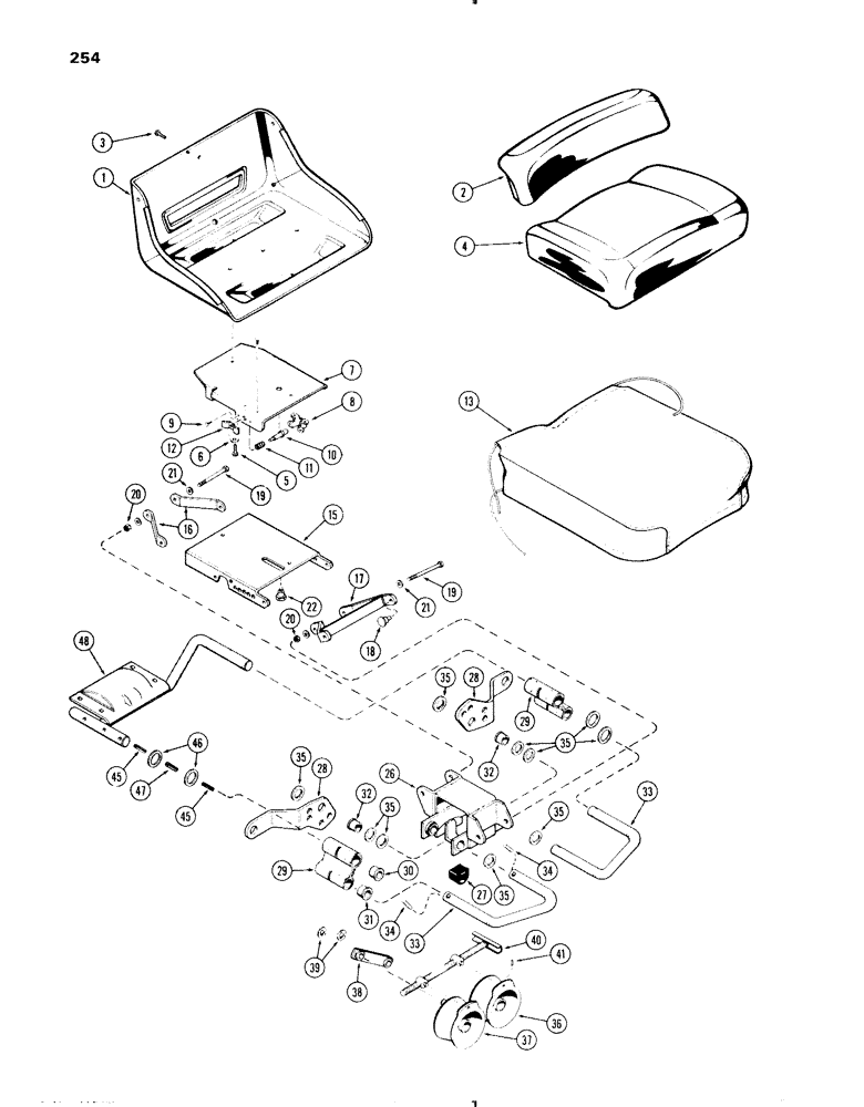 Схема запчастей Case IH 470 - (254) - DELUXE SEAT (09) - CHASSIS/ATTACHMENTS