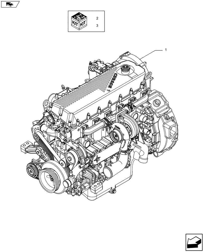 Схема запчастей Case IH F2CFE613T E003 - (10.001.01) - ENGINE ASSY (5801468682) (10) - ENGINE