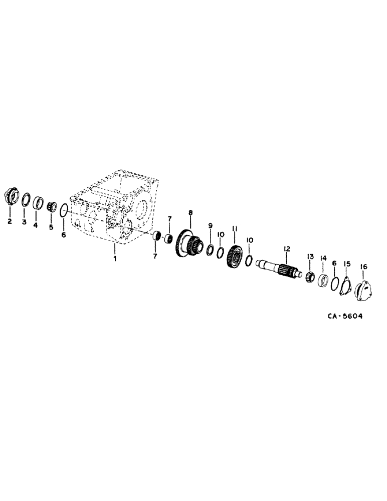 Схема запчастей Case IH 1480 - (07-03) - DRIVE TRAIN, TRANSMISSION DIFFERENTIAL PINION SHAFT AND GEARS Drive Train