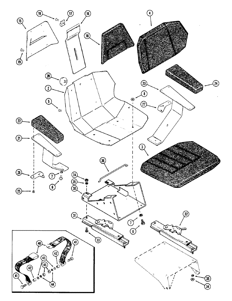 Схема запчастей Case IH 2470 - (448) - AGRI-KING CLOTH SEAT ASSEMBLY, PRIOR TO P.I.N. 8792901 (09) - CHASSIS/ATTACHMENTS