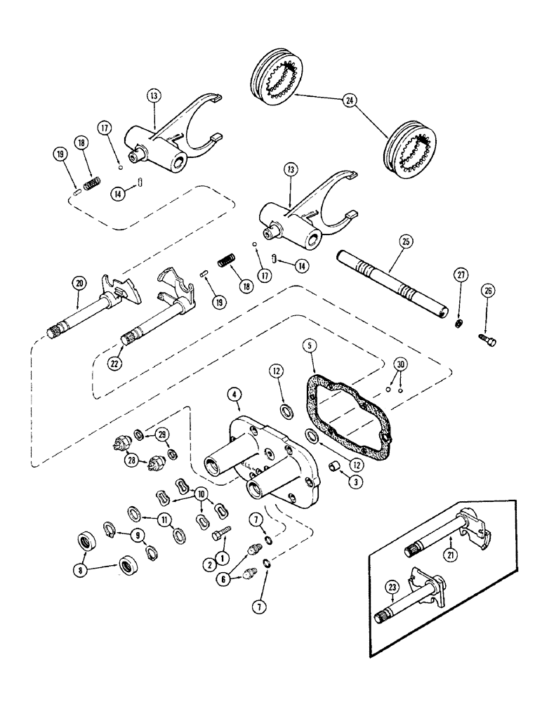 Схема запчастей Case IH 1370 - (164) - RANGE SHIFT MECHANISM, FIRST USED TRANSMISSION SERIAL NUMBER 10028201 (06) - POWER TRAIN