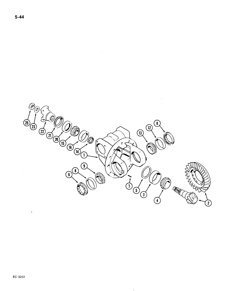 Схема запчастей Case IH 1896 - (5-44) - ZF FOUR WHEEL DRIVE FRONT AXLES, PRIOR TO P.I.N. 17895962, DIFFERENTIAL (05) - STEERING