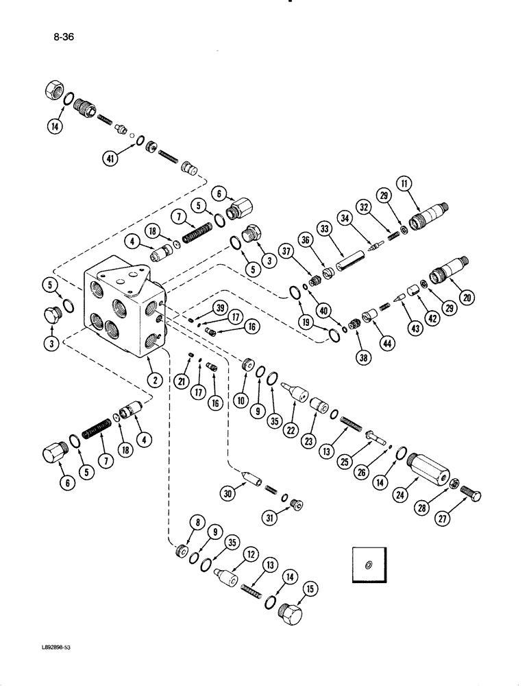 Схема запчастей Case IH 1670 - (8-36) - HEADER VALVE (07) - HYDRAULICS