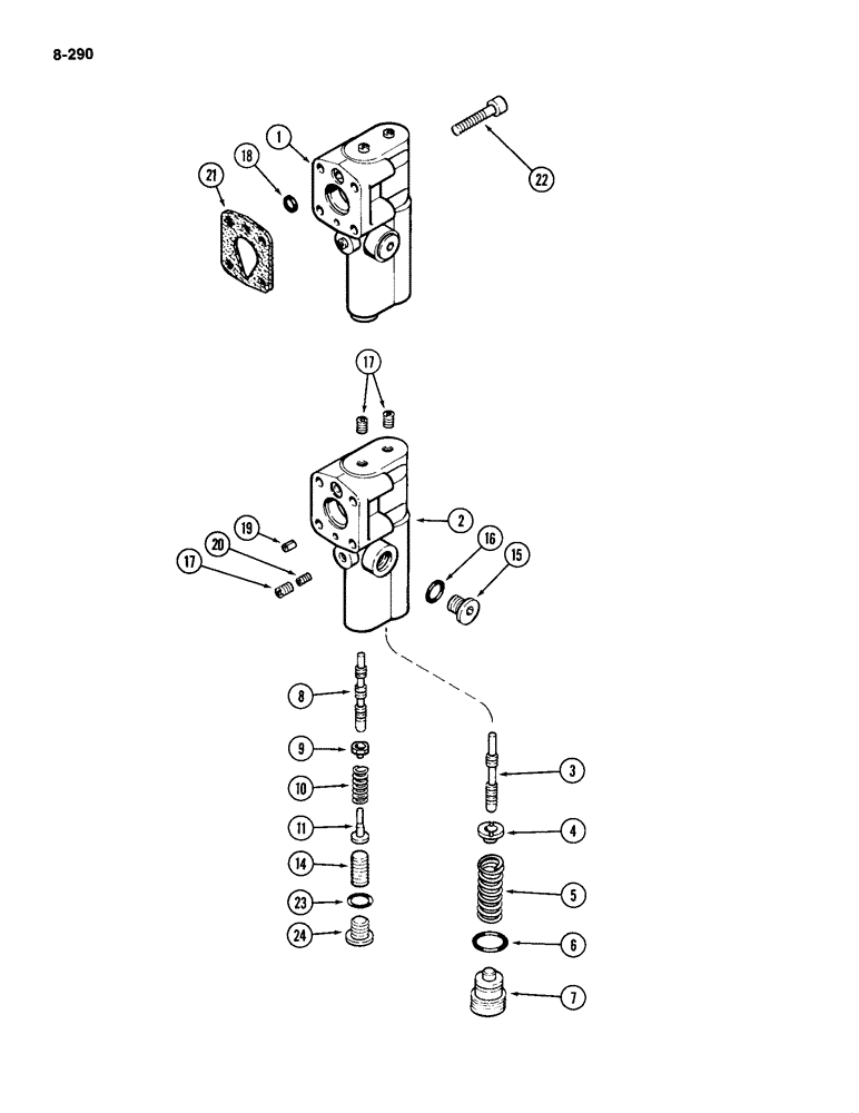 Схема запчастей Case IH 2094 - (8-290) - HYDRAULICS, GEAR AND PISTON PUMP ASSEMBLY (08) - HYDRAULICS