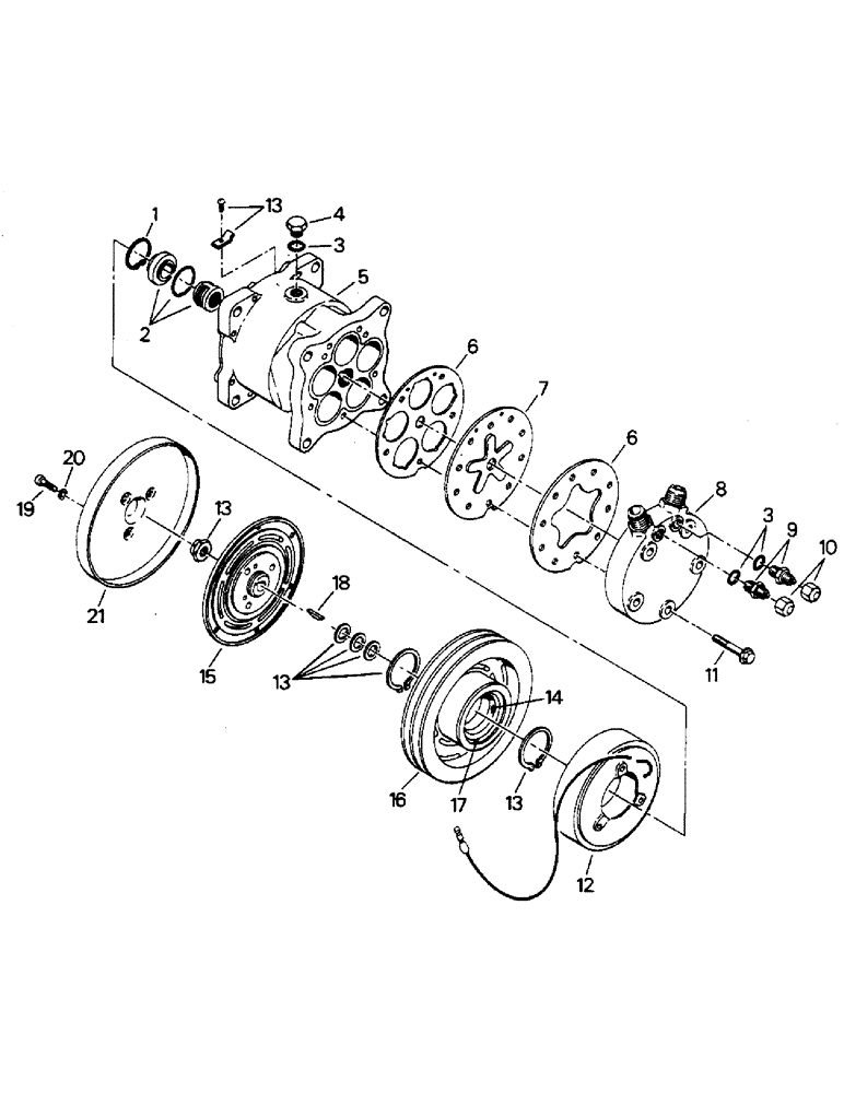 Схема запчастей Case IH 9110 - (03-12) - AIR CONDITIONER COMPRESSOR ASSEMBLY (03) - Climate Control