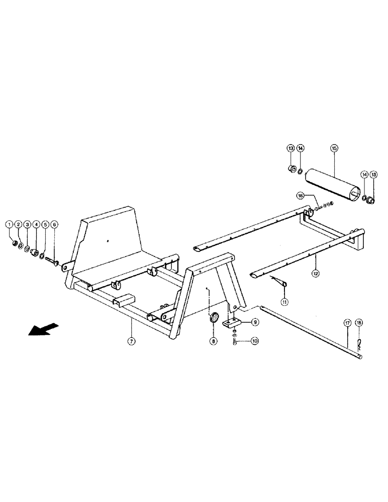 Схема запчастей Case IH 110 - (103) - BALE STACKER, INTERMEDIATE CHUTE (VAR.9045) (17) - BALE STACKER