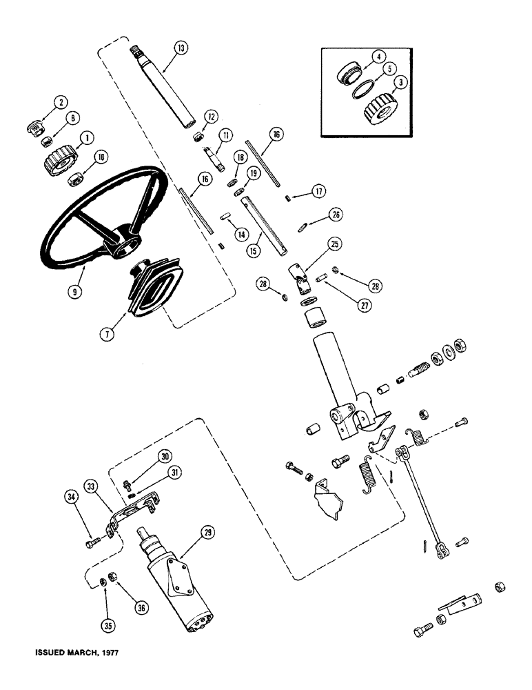 Схема запчастей Case IH 1570 - (084) - STEERING WHEEL AND SHAFTS (05) - STEERING