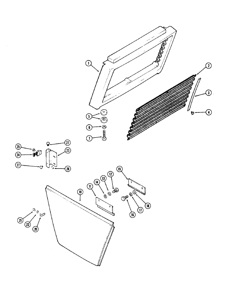 Схема запчастей Case IH 2870 - (344) - GRILLE AND PANELS, WITH FIBERGLASS HOOD (09) - CHASSIS/ATTACHMENTS