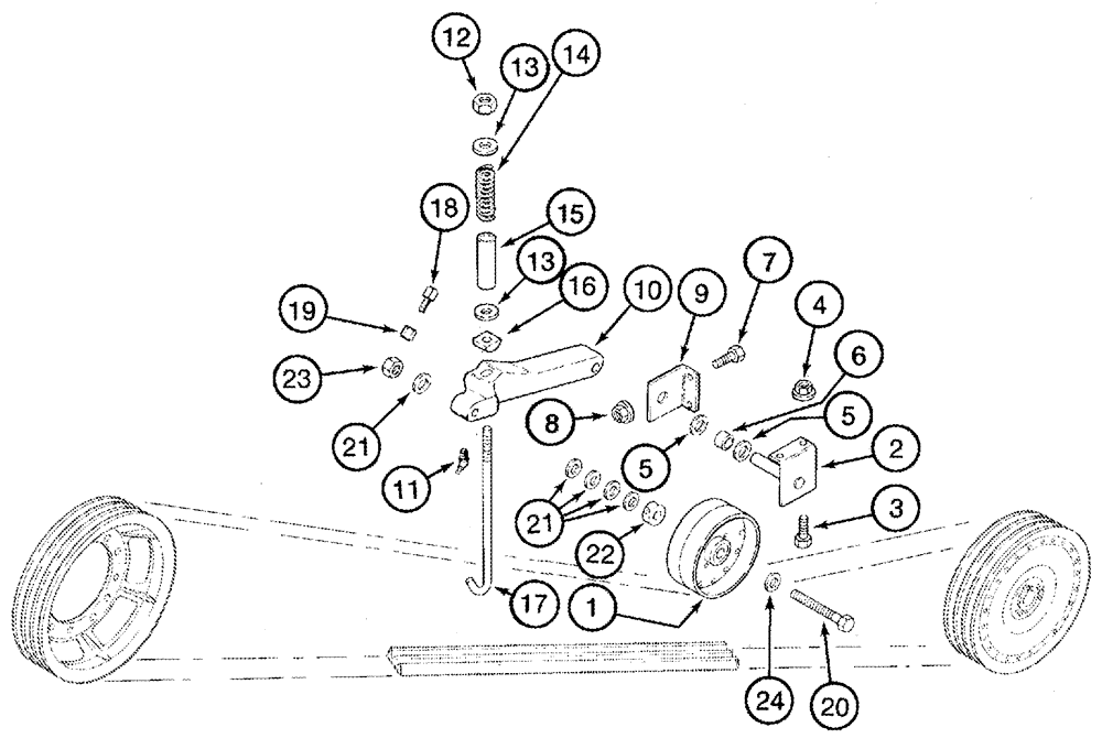 Схема запчастей Case IH 2344 - (09A-14) - FEEDER - JACKSHAFT IDLER PIVOT - BSN JJC0174399 (13) - FEEDER