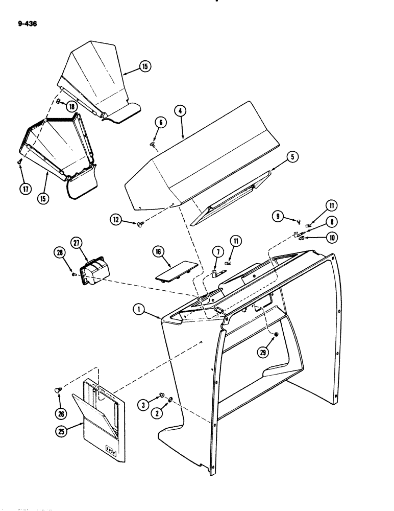 Схема запчастей Case IH 2294 - (9-436) - INSTRUMENT PANEL SHROUD (09) - CHASSIS/ATTACHMENTS