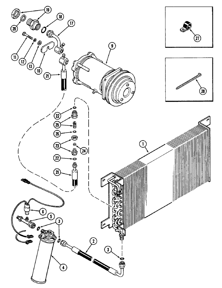 Схема запчастей Case IH 4890 - (9-462) - AIR CONDITIONING, HOSES AND TUBES (09) - CHASSIS/ATTACHMENTS