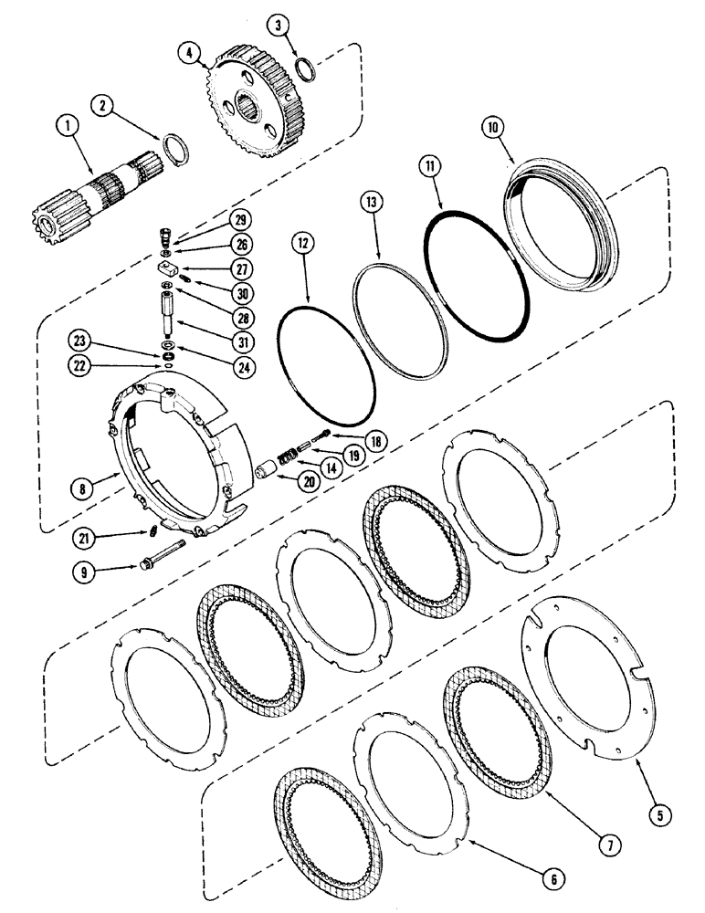 Схема запчастей Case IH 2594 - (6-056) - DIFFERENTIAL, SHAFT AND BRAKE MECHANISM, PRIOR TO TRANSMISSION SERIAL NO. 16260432 (06) - POWER TRAIN