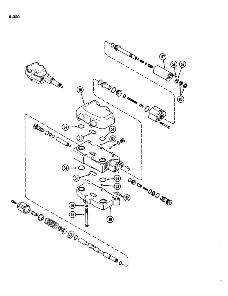 Схема запчастей Case IH 4490 - (8-320) - HITCH CONTROL VALVE ASSEMBLY, P.I.N. 8860450 AND AFTER (08) - HYDRAULICS